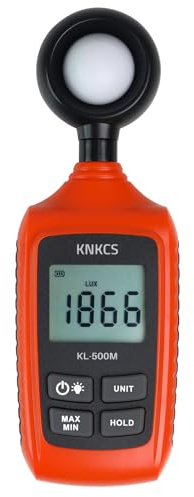 KNKCS Professional Light Meter for Plants, Accurate Light Meter Photography with High-Sensitivity Probe, Auto-Ranging, Max/Min Mode, Backlit Screen, Ideal for Industrial & Studio Use