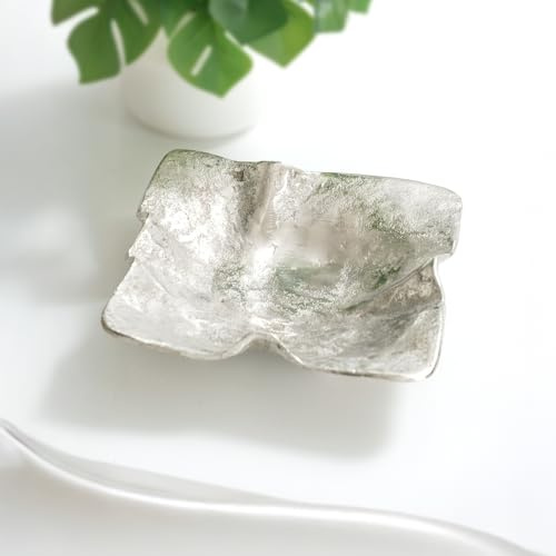 ALORAA Handmade Matte Silver Jewellery Bowl | Multipurpose Decorative Tray for Keys Jewellery or Pot-Pourri | Ethically Crafted by Indian Artisans | Lightweight Durable Aluminium Gift for Home Décor