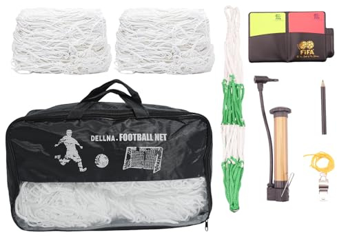 DELLNA Soccer Goal Nets 2-Pack, 18 × 6.8 Ft Football Net Replacement - Heavy Duty Polyethylene Netting for Field & Backyard (No Posts Included)