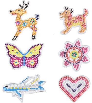 KEWUF 6 Modèles Perle a Repasser, Kit Plaques Perle Repasser en Transparent