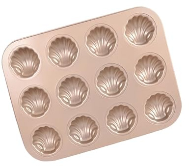 WTWU Carbon Steel Baking Pan 6/12 Cavity Shell Shape Madeleine Mold Nonstick Coating Dessert Tray Home Kitchens