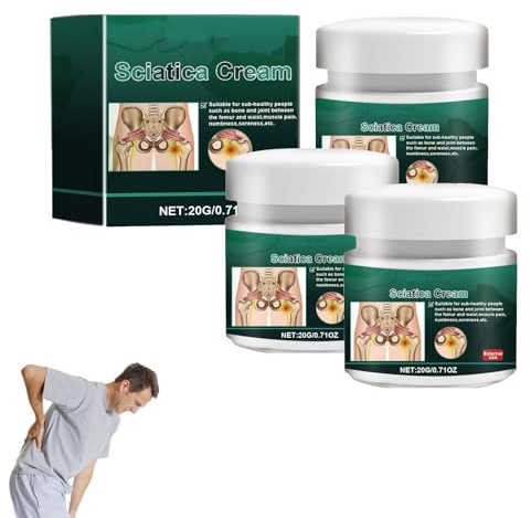 Crème Sciarelief, crème Elycura pour sciatique, lotion apaisante professionnelle pour les nerfs, soulage rapidement la sciatique et les douleurs de la hanche, du dos, des pieds et des (3pcs)