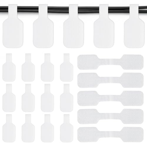 400 Pcs Self-Adhesive Cable Labels, Paste Wire Labels, Nylon Writable Cord Tags Waterproof White Wire Cable Tags for Electronics Office Computers Management and Identification