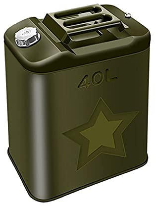 Jerrycans Gasburk, välförseglad förtjockad gastank nödreserv bensin dieselbuss med sifonhandpump, hällrör, handskar (kapacitet: 10 L, 20 L, 25 L, 30 L, 40 L, 50 L, 60 L)