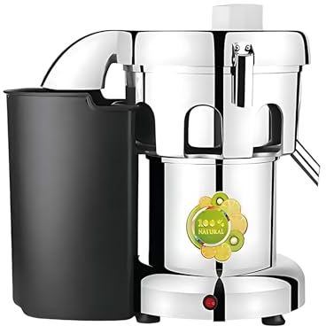 Juicepress i rostfritt stål, kommersiell elektrisk juicemaskin, centrifugaljuicer i rostfritt stål med tryckstång för hem och professionell användning