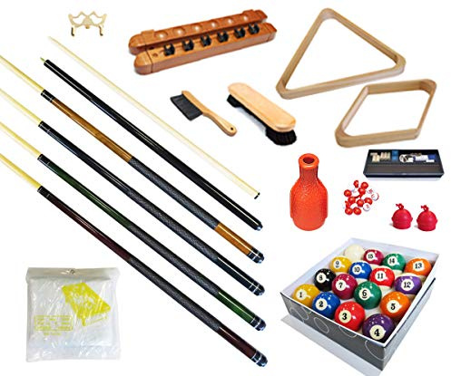 HAN'S DELTA Pool Table - Premium Billiard 32 Pieces Accessory Kit - Pool Cue Sticks Bridge Ball Sets