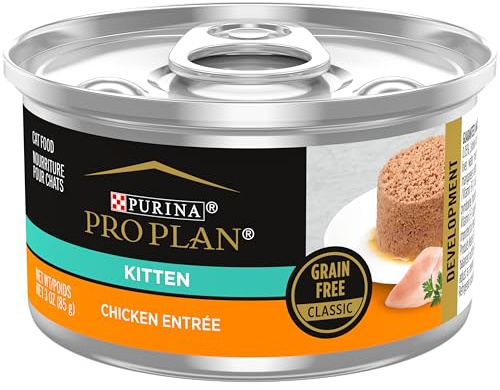 Purina Pro Plan Grain Free Pate Wet Kitten Food, Chicken Entree - (Pack of 24) 3 oz. Pull-Top Cans
