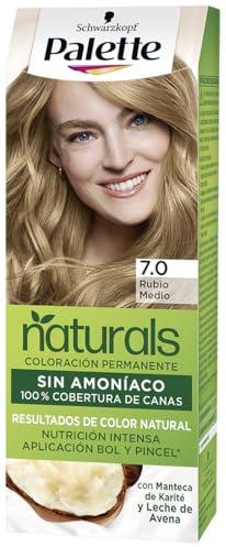Schwarzkopf Palette Naturals Color Creme - Tono 7 cabello Rubio Medio - Coloración Permanente – Óptima cobertura de canas – Colores naturales