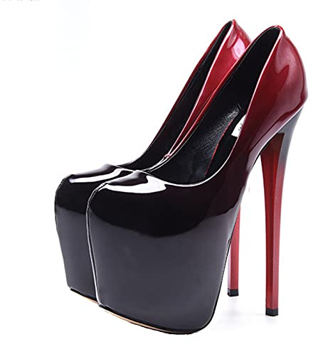 BeAUZQ Andales à Talons Hauts pour Femmes Pompe 19CM Stiletto Strip-teaseuse Sexy Pole Dance Party Prom Pumps,Noir,46 EU