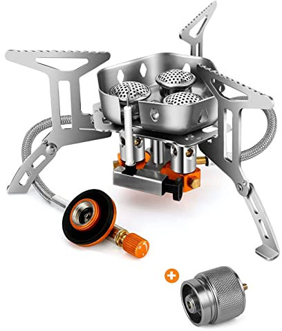 ANZAGA Klappkocher Winddichter Butan- und Propan-Campingkocher Tragbarer Butankocher