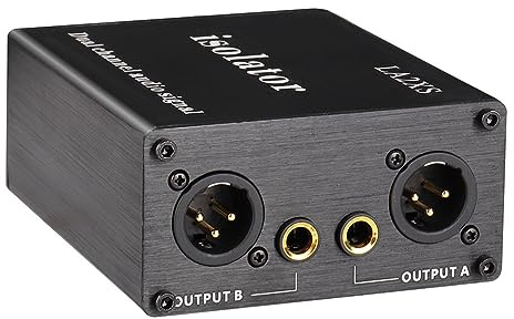 CosyCaya LA2XS Audio Isolator el Filtro de ReduccióN de Ruido Elimina el Ruido Actual Mezclador de Doble Canal 6.5 XLR Aisladores de Audio