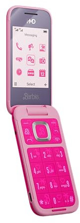 HMD kompatibel mit Barbie Phone Flip Klapphandy (2,8 Display, 0,3 MP Kamera, 64/128 MB, 1450 mAh, 4G) Power Pink