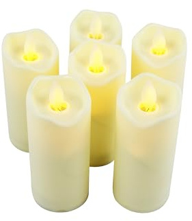 ARBUTUS 6 Velas con Baterías Luces de Velas sin Llama, Realistas y Brillantes para Día de San Valentín, Navidad, Decoración de Cumpleaños, Bodas.