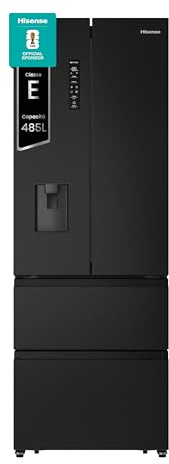 Hisense RF632N4WFE1 Frigorifero French Door, 485 Litri, Ridotta Profondità 70 Cm, Black, Metal cooling, Total No Frost, Classe Energetica E