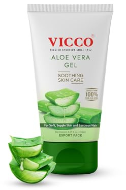 Vicco Aloe Vera Gel for Face, Skin & Hair, Hydrating & Nourishing Clear Gel, 5.07 Fl Oz (Pack of 1)