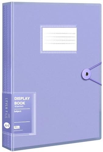 Raccoglitore A4 con buste trasparenti, 100 tasche con buste trasparenti, formato A4, per individui, scuola e uffici (viola)