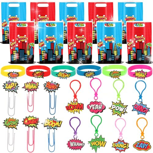 BACH AND BOOZY héros accessoires fête décoration anniversaire sacs cadeaux mains collantes bracelets autocollants badges pour sacs cadeaux fête carnaval lots