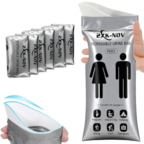 Urinoir Homme Portable, Urinoir Jetable Femme, Sac Urine Jetable (8, 900ml)