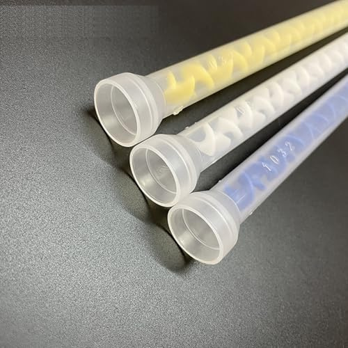 Gettimore 10 ugelli di miscelazione per colla AB serie 10-18 per resina epossidica, poliuretano, adesivi siliconici, miscelatore statico a spirale a 18 sezioni con attacco a baionetta