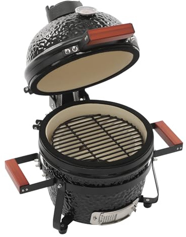 TaNeHaKi Barbecue in ceramica, barbecue a carbonella, da campeggio, con termometro fino a 426 °C, barbecue, cottura e cottura, affumicatore, forno da terrazza