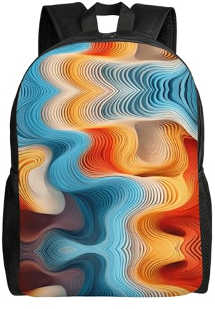 DUYKIMQW Meander Color Chart Print Stylish Travel Backpack, Cute Laptop Backpack with Full-Front Printed Design