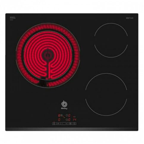 Balay - Placa vitrocerámica, 60 cm, Zona gigante doble de 21/28 cm, Negro, sin marco inoxidable, 3EB715LR