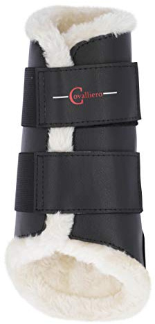 Covalliero Polainas de doma de forro polar delantero negro, L