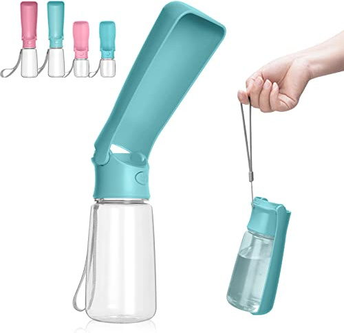 Gourde pour Chien, Bouteille d'eau Pliable pour Chien de Voyage Portable, Bouteille d'eau pour Animaux de Compagnie pour Chat Marche en Plein Air Randonnée Voyage (Vert, 550ml)