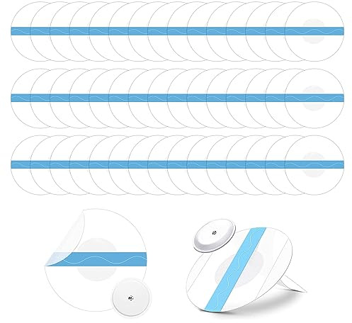 MIVAIUN 45 Piezas Sensor Parches Impermeables, Adhesivos Parches CGM sin pegamento en el centro, Transparentes Protector Sensor Fijación, Pegatinas con Sensor Deportivo, Agradable a La Piel (Azul)