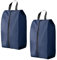2 Pezzi Porta Scarpe da Viaggio, 39cm Portascarpe Sacchetti Scarpe Portatile Impermeabli, Borsa Porta Scarpe con Manico, Buste per Scarpe Antipolvere per Separare Scarpe Vestiti Accessori (Blu Navy)