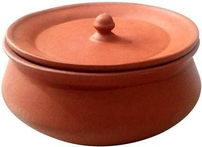 Dahi Handi Dahi Kadai Handi Mitti Ke Bartan,Clay Pot for Cooking & Serving, Clay Curd Pot Curd Bowl Indian Kitchan Item (Medium) Pack Of 1