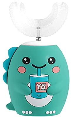 Brosse à dents électrique pour enfants, nettoyage automatique avec fonction de vibration et design de dinosaure animé, pour les soins bucco-dentaires quotidiens des enfants qui empêchent la voiture