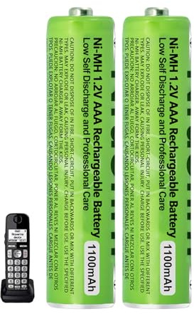 Batterie Ricaricabili AAA 1100mah Alta Capacità per Telefoni Cordless Panosonic Gigaset, 1,2V NI-MH Pile Ricaricabili 2500 cicli - confezione da 2