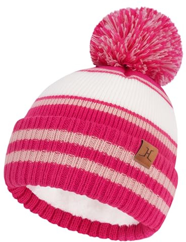 Bequemer Laden Cappello Bambino Invernale Berretto Fodera in Pile 2-7 Anni