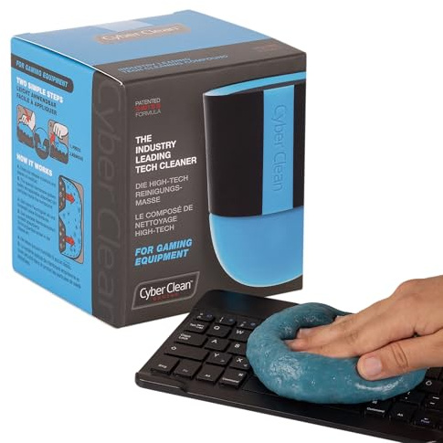 Cyber Clean Massa di pulizia da gioco, 160 g, pulitore per tastiera, rimozione polvere, plastilina per gaming, tastiere, controller, volanti e console