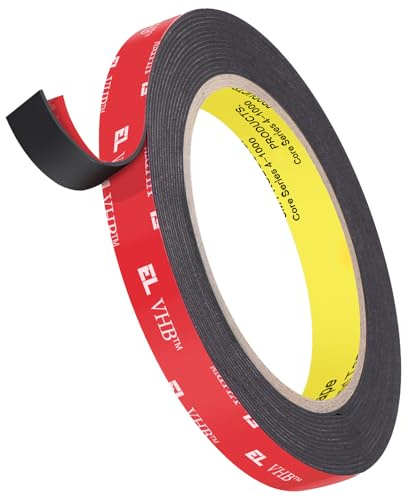 Elover Tung last montering tejp dubbelsidig, VHB vattentätt skumband, 4,8 m längd, 1 cm bredd för bil LED-remsor, heminredning, kontorsdekoration