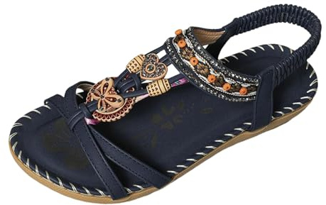 Genérico Sandalias de verano para mujer elegantes y cómodas con separadores de dedos plantilla plana transpirable y tiras traseras ideales para playa y ocio
