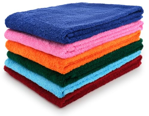 Large Egyptian Hand Towel Set For Bathroom - 100% Cotton - Pack of 6 | 50x100 cm | Fade Resistant | Highly Absorbent and Soft Towels for Bathroom, Hotel, Salon & Gym Use | 6 Assorted Colours