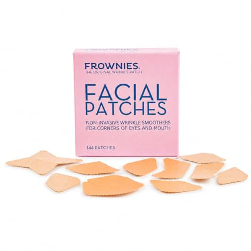 Frownies Facial Patches for Wrinkles on the Corner of Eyes & Mouth - Hypoallergenic Anti-Wrinkle Face Tape - Wrinkle Patch to Smooth & Soften Crow’s Feet & Smile Lines - For Overnight Use, 144 Patches