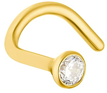 Amor Nasenpiercing Damen Piercingschmuck, mit Zirkonia synth., 1,4 cm, Gold, Kommt in Schmuck Geschenk Box, 9037193