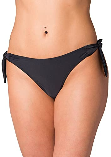 Aquarti Bas de Maillot de Bain Brésilien à Nouer sur Les Côtés Bikini pour Femme, Noir, 38