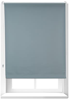 Relaxdays, grau Verdunkelungsrollo, Hitzeschutz, Thermo Rollo Klemmfix, blickdichtes Seitenzugrollo 90x165, Stoff 86 cm, Aluminiumrohr, 90x160cm