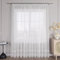 HongYa Stores Voile Gardine Schal Transparenter Vorhang mit Satinband Kräuselband H/B 225/450 cm Weiß