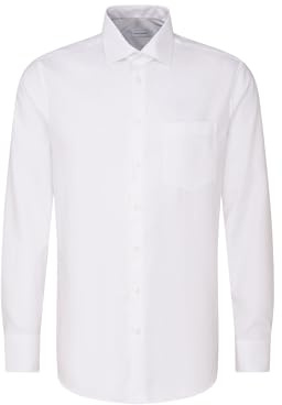 Seidensticker men's business shirt - regular fit - easy-iron - Kent collar - long sleeve - 100% cotton ,Weiß ,44