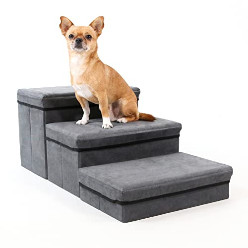 RYpetmia Foldable Dog Stairs with Storage