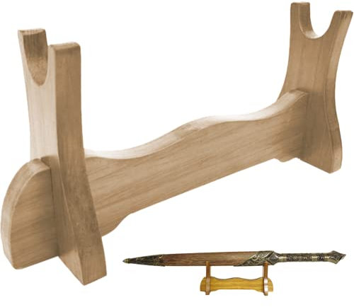 Haowul Stand Wand Stand One Tier Wood Samurai Stand Blade Holder Dagger Dispaly Stand Short Rack for Home Office