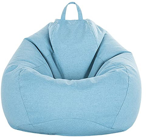 FANSU Sitzsack Waschbar, Sitzsack Ohne Füllung, Sitzsack-StuhlbezugIndoor Outdoor, Sitzsäcke für Kinder Erwachsene, Textile Aufbewahrung mit Reißverschlus (120x160cm,Hellblau)