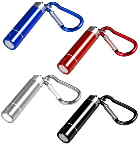 Doukesh Mini Taschenlampe Schlüsselanhänger Mini LED Taschenlampen Set Kinder Taschenlampe Klein Handlampe Aluminium für Camping Geschenke für Kinder (4)