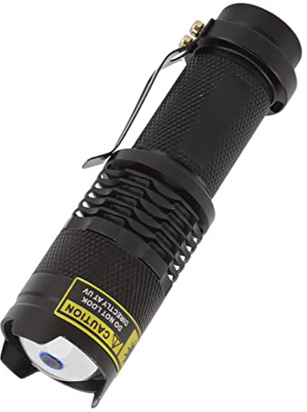 WOOXGEHM UV Flashlight, 365Nm Black Light, Portable Mini Flashlight for UV Resin Curing, Rock Detection, Pet Urine Detection, Paper Money Measurement