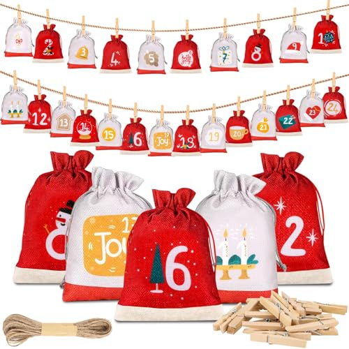 Advent Calendar to Fill - Advent Calendar for Children 2025, Original 24 Advent Calendars to Fill Yourself, 15x10 cm Large Christmas Calendar to Fill Yourself